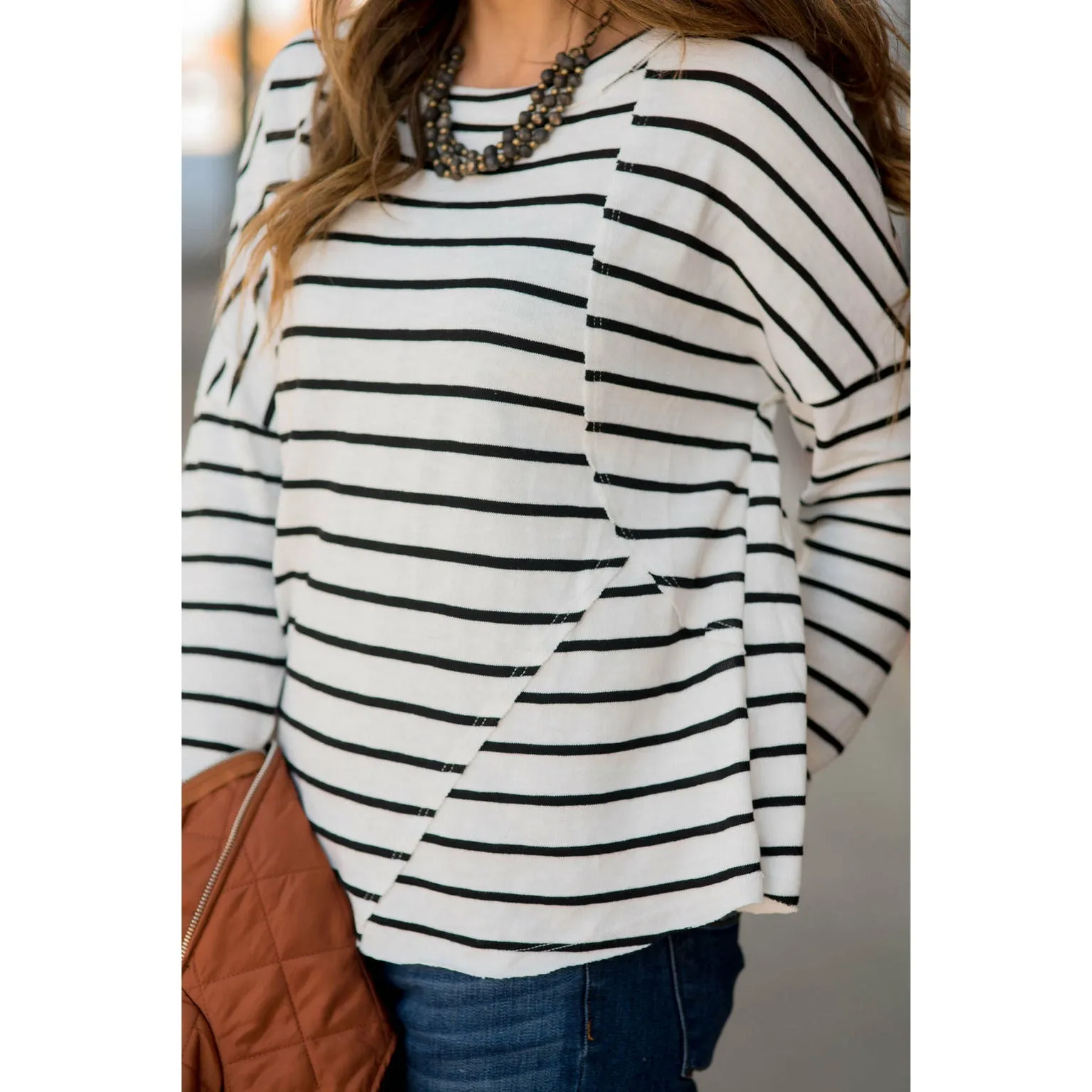 Abstract Stitched Striped Tee