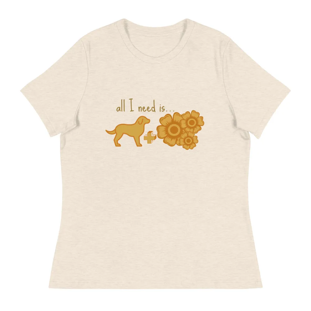 all i need is a dog and flowers graphic tee