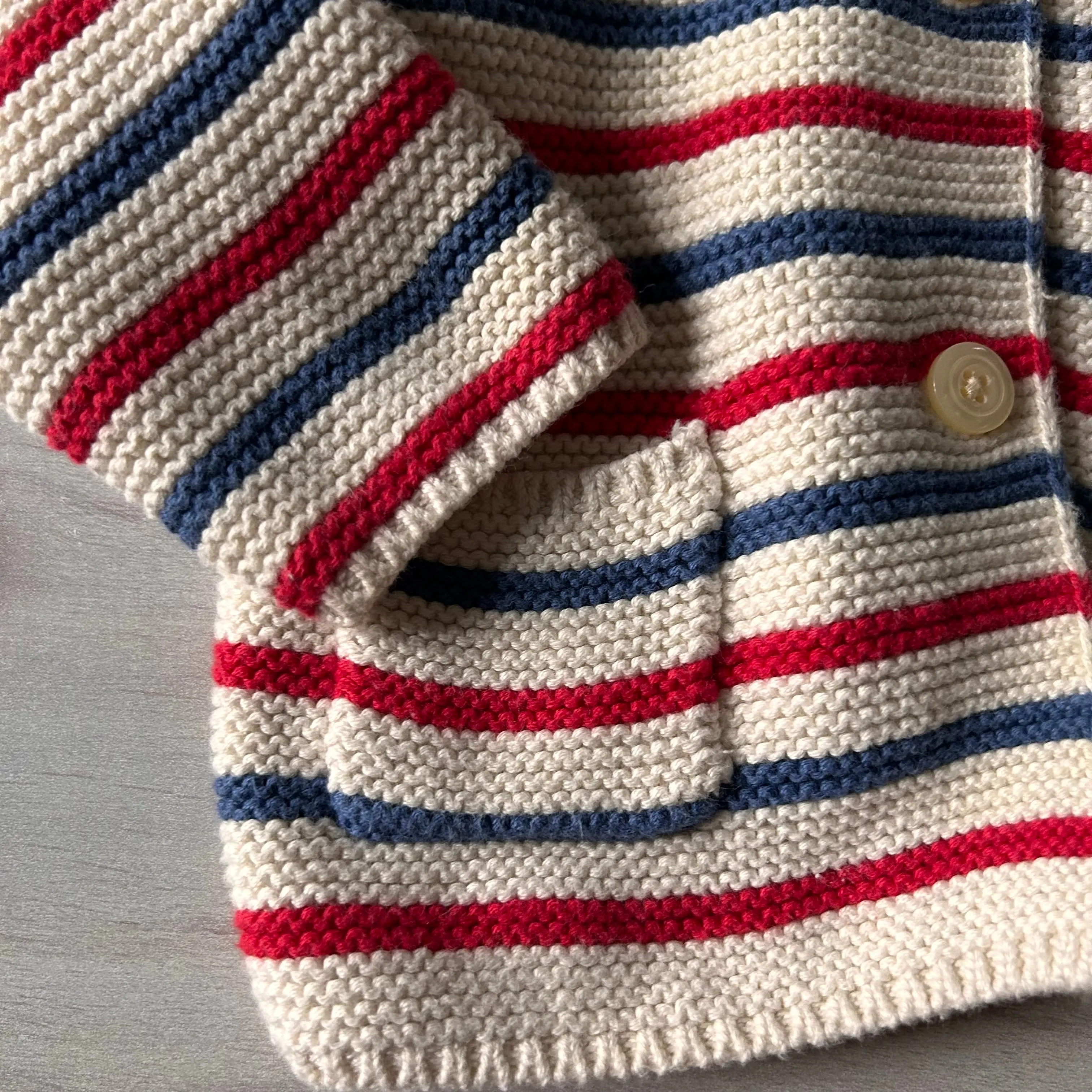 Baby Gap Red White Blue Striped Hooded Sweater Cardigan