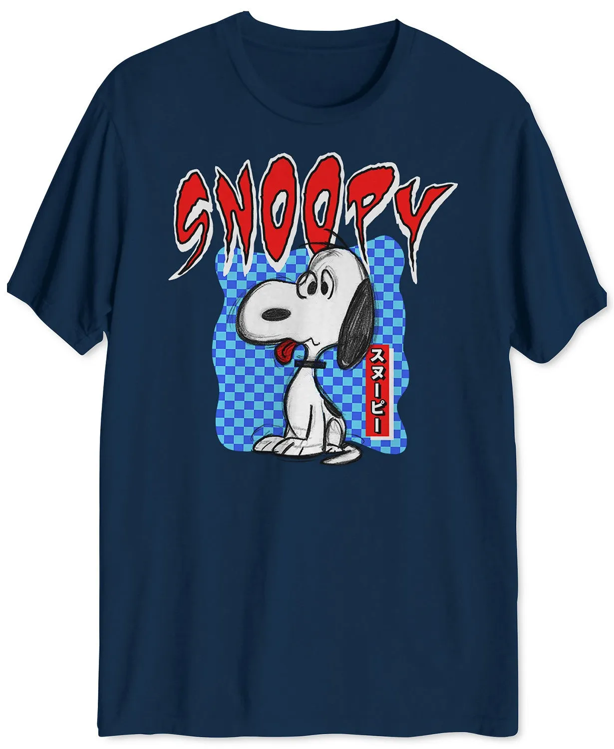 Big Chillin Snoopy Men's Graphic T-Shirt Navy Size Small