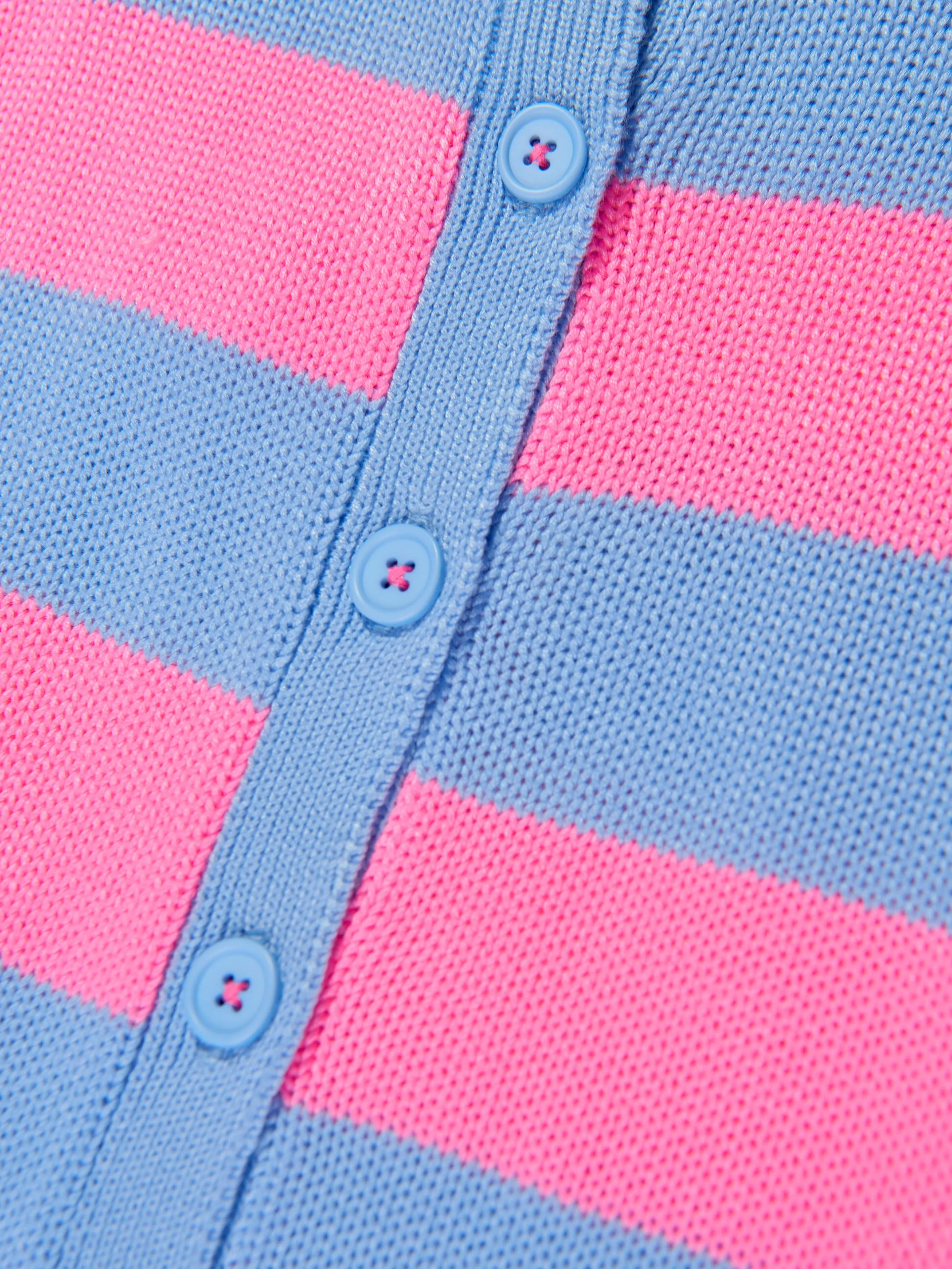 Billieblush Girls Striped Knitted Cardigan in Blue