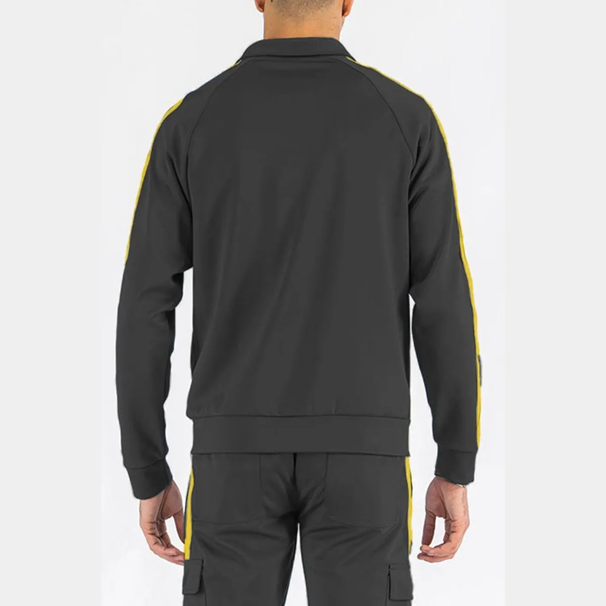 Black & Yellow Two-Stripe Track Jacket