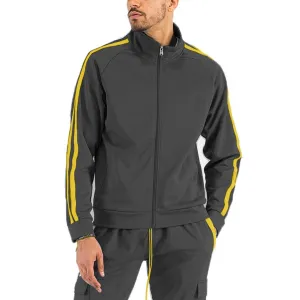 Black & Yellow Two-Stripe Track Jacket