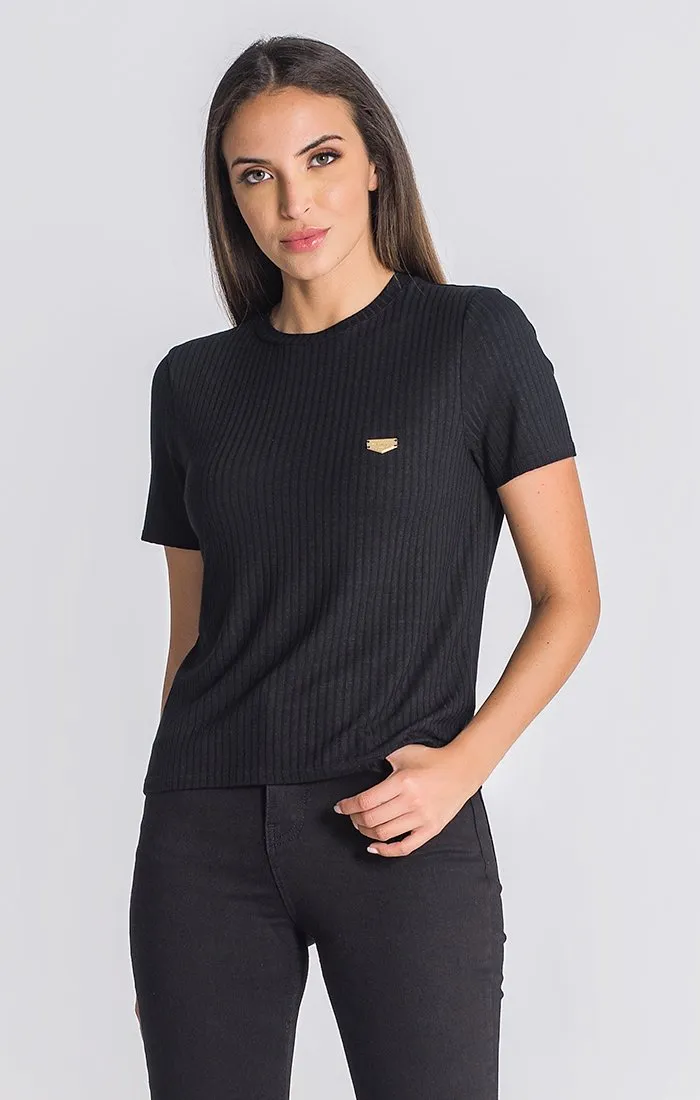 Black Core Ribbed Tee