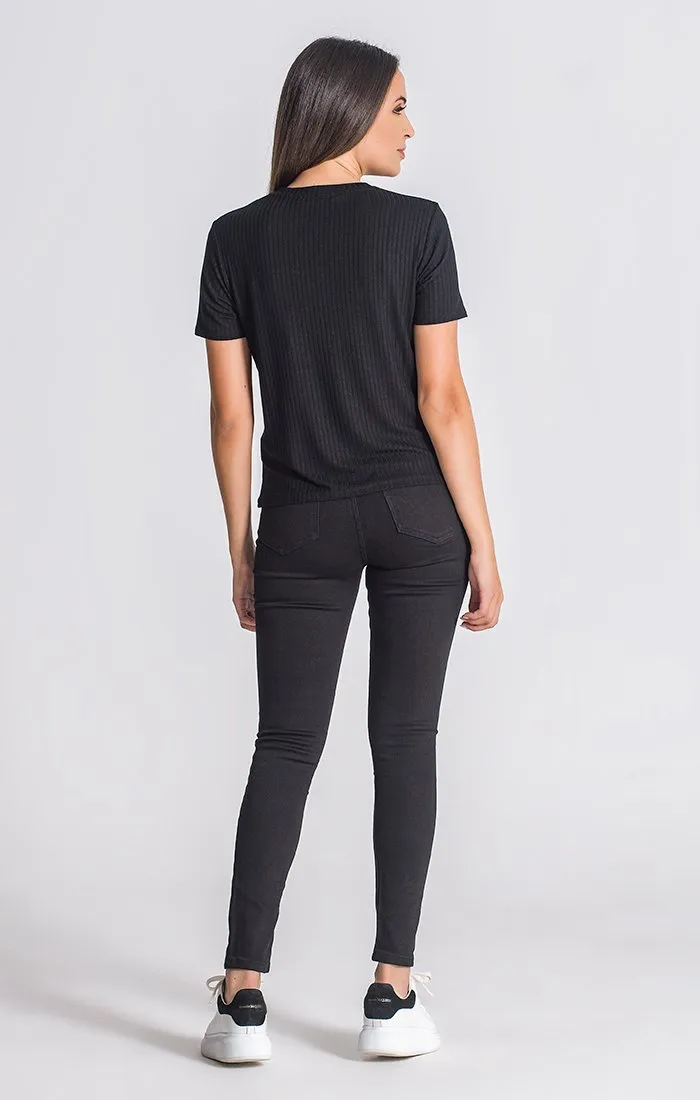 Black Core Ribbed Tee