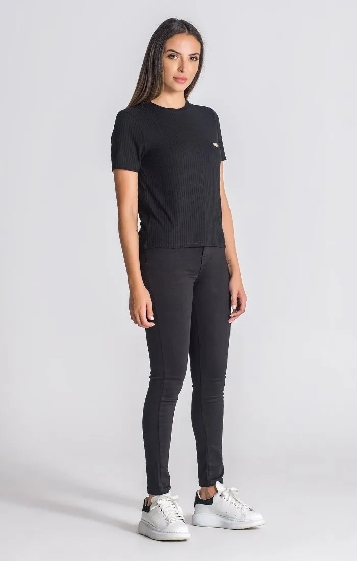 Black Core Ribbed Tee