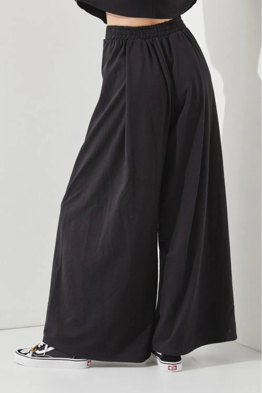 Black Turning Heads Top and Wide Leg Pant Set