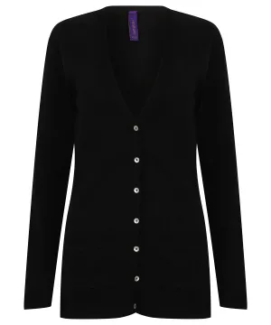 Black - Women's v-button cardigan