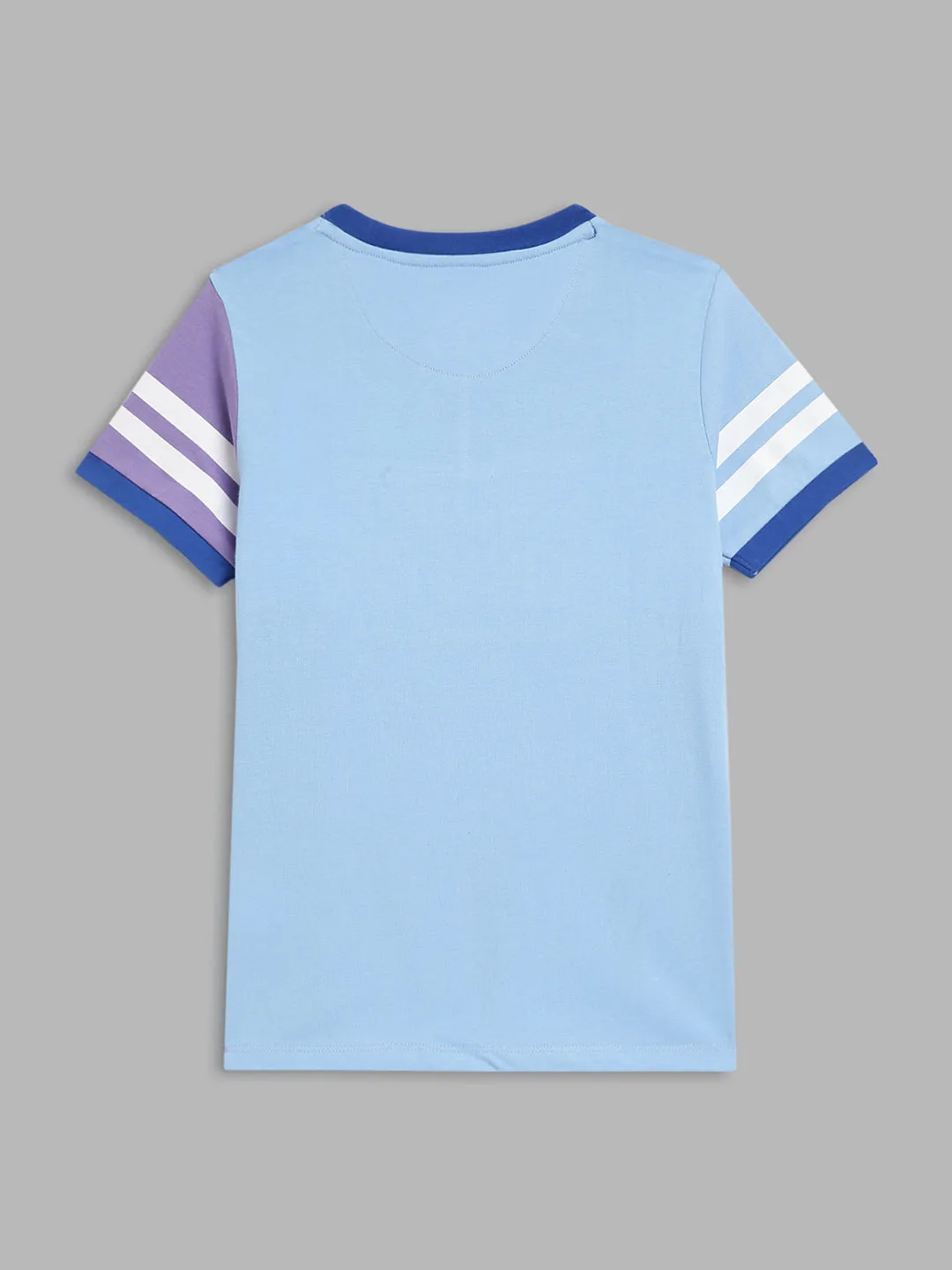 Blue Giraffe Boys Multi Colour blocked Round Neck TShirt