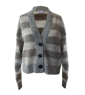 BRUNELLO CUCINELLI Classic Mohair Striped Cardigan