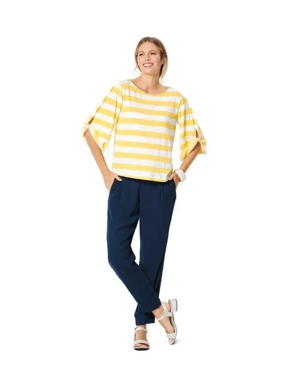 Burda Pattern 6246  Top – Sweatshirt – 
Round Neckline – 
Sleeves with a Twist