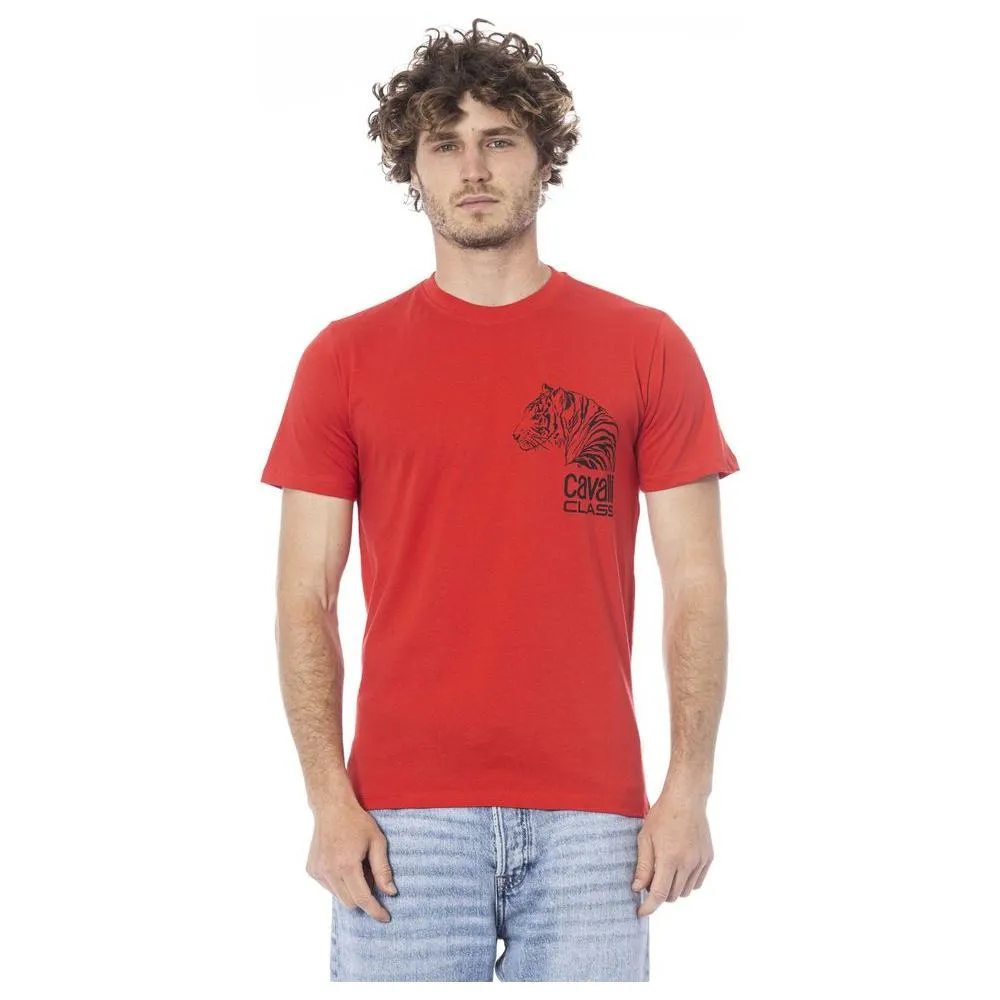 Cavalli Class Red Cotton Men T-Shirt