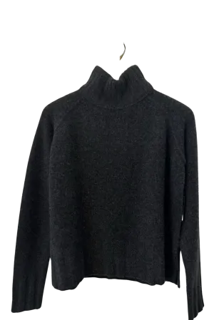 Coal Cashmere Rib Mock Pullover