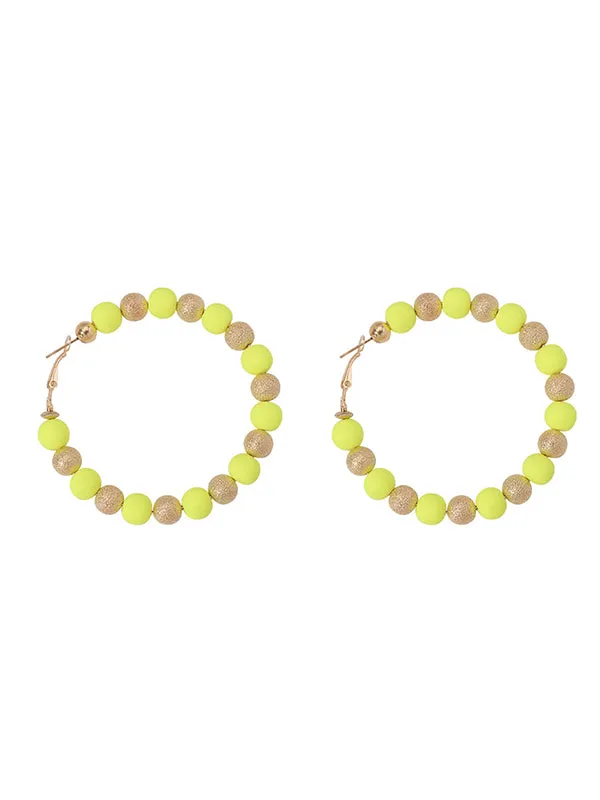 Contrast Color Geometric Drop Earrings