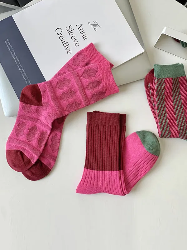 Contrast Color Keep Warm Socks Accessories