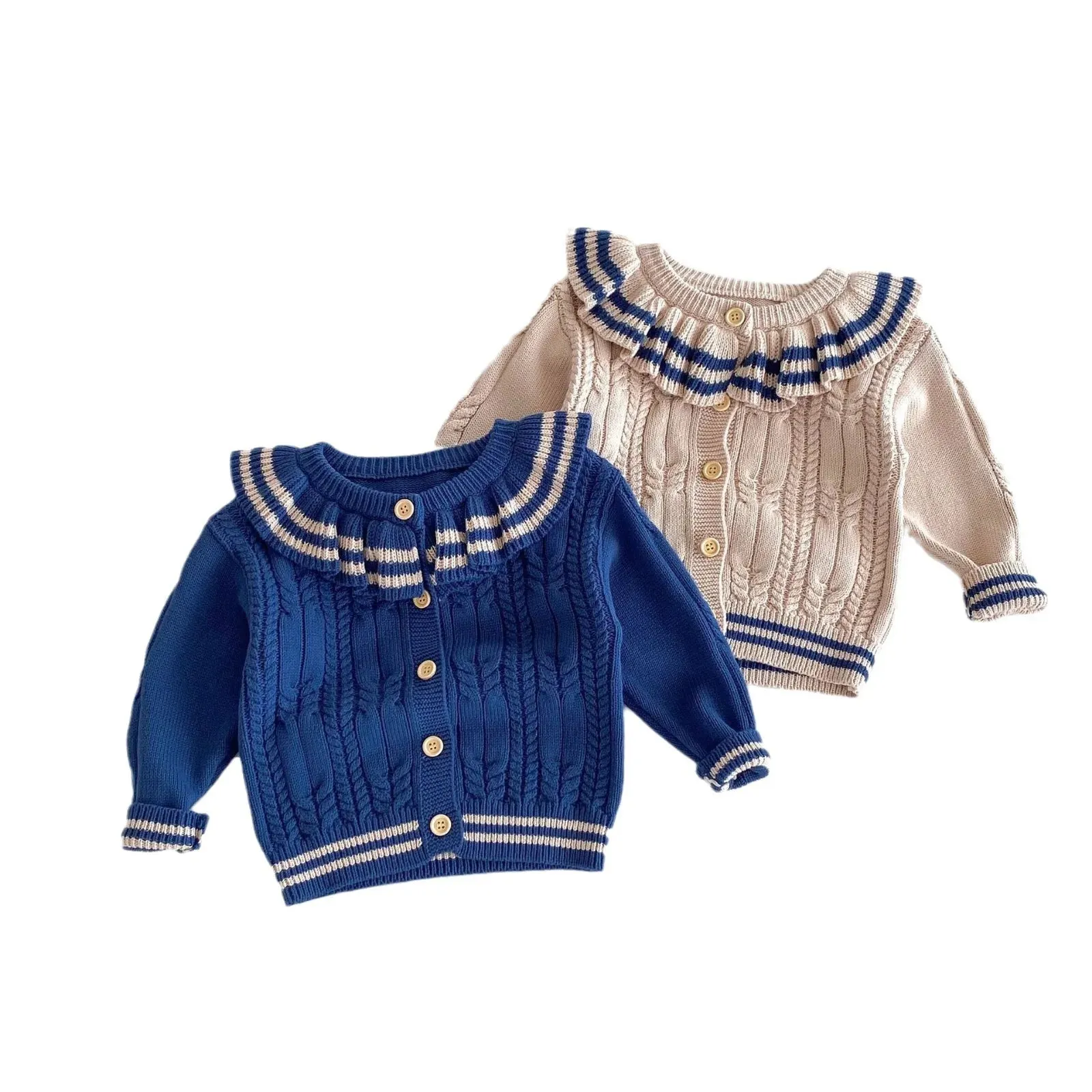 Cute Ruffle Collar Knitted Cardigan