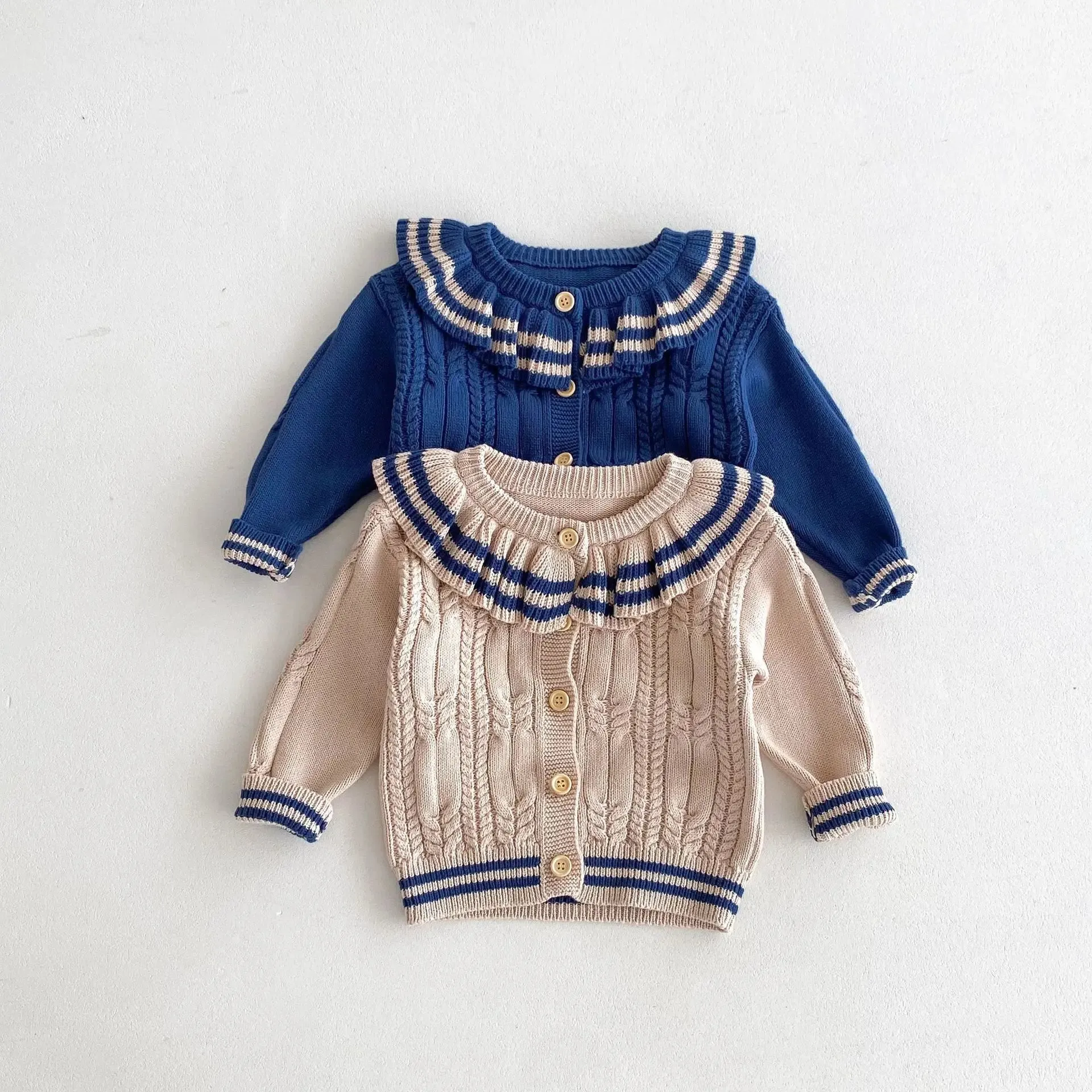 Cute Ruffle Collar Knitted Cardigan