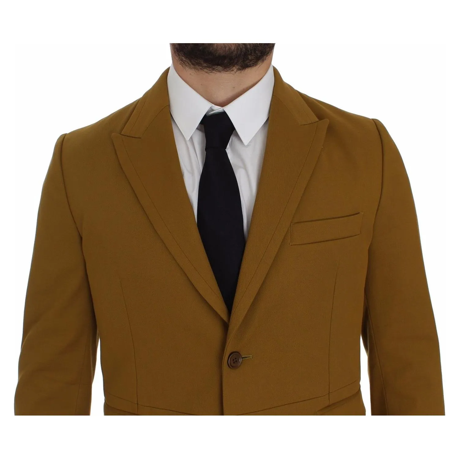 Dolce & Gabbana Elegant Yellow Cotton Blend Casual Blazer