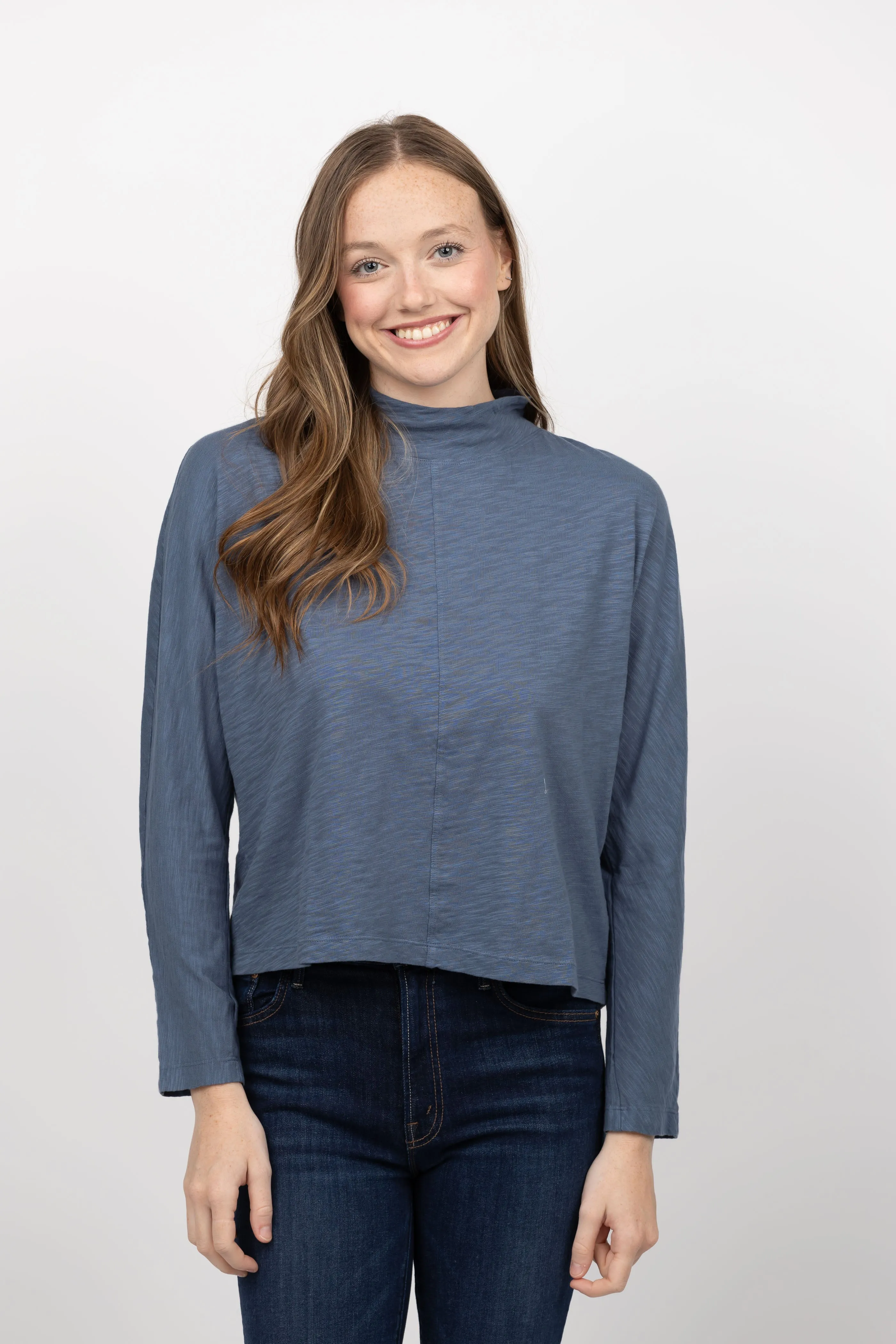 Dylan Mock Pullover in Stormy Blue