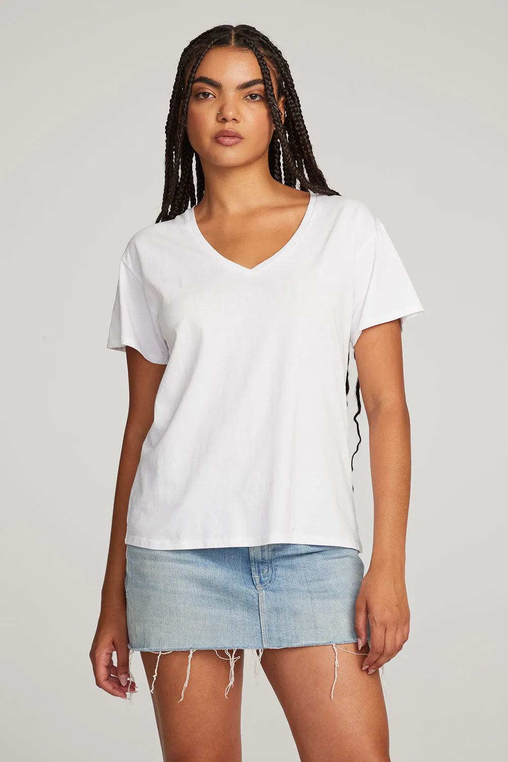 Everyday Essential White V-neck Tee