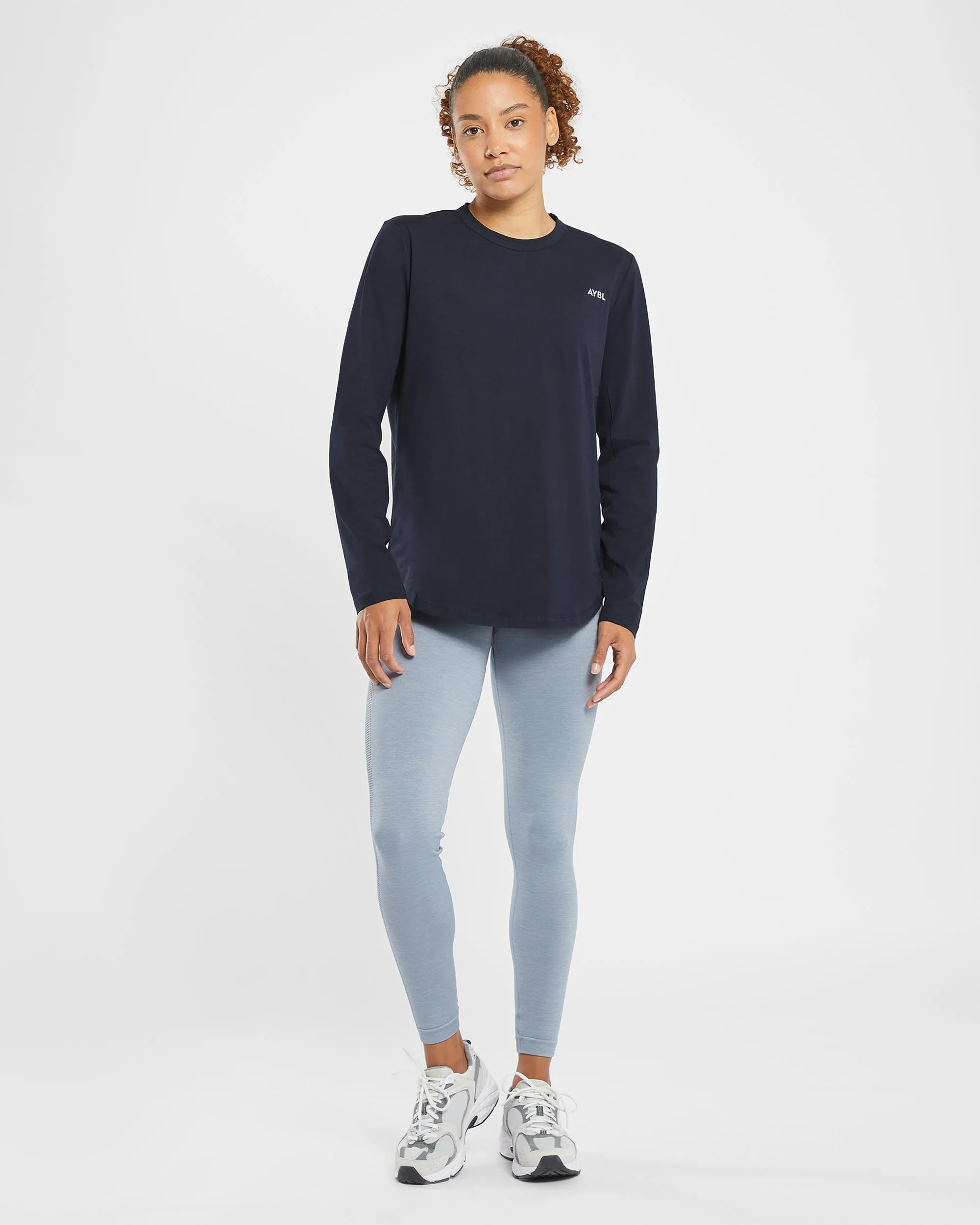 Everyday Relaxed Long Sleeve T Shirt - Navy