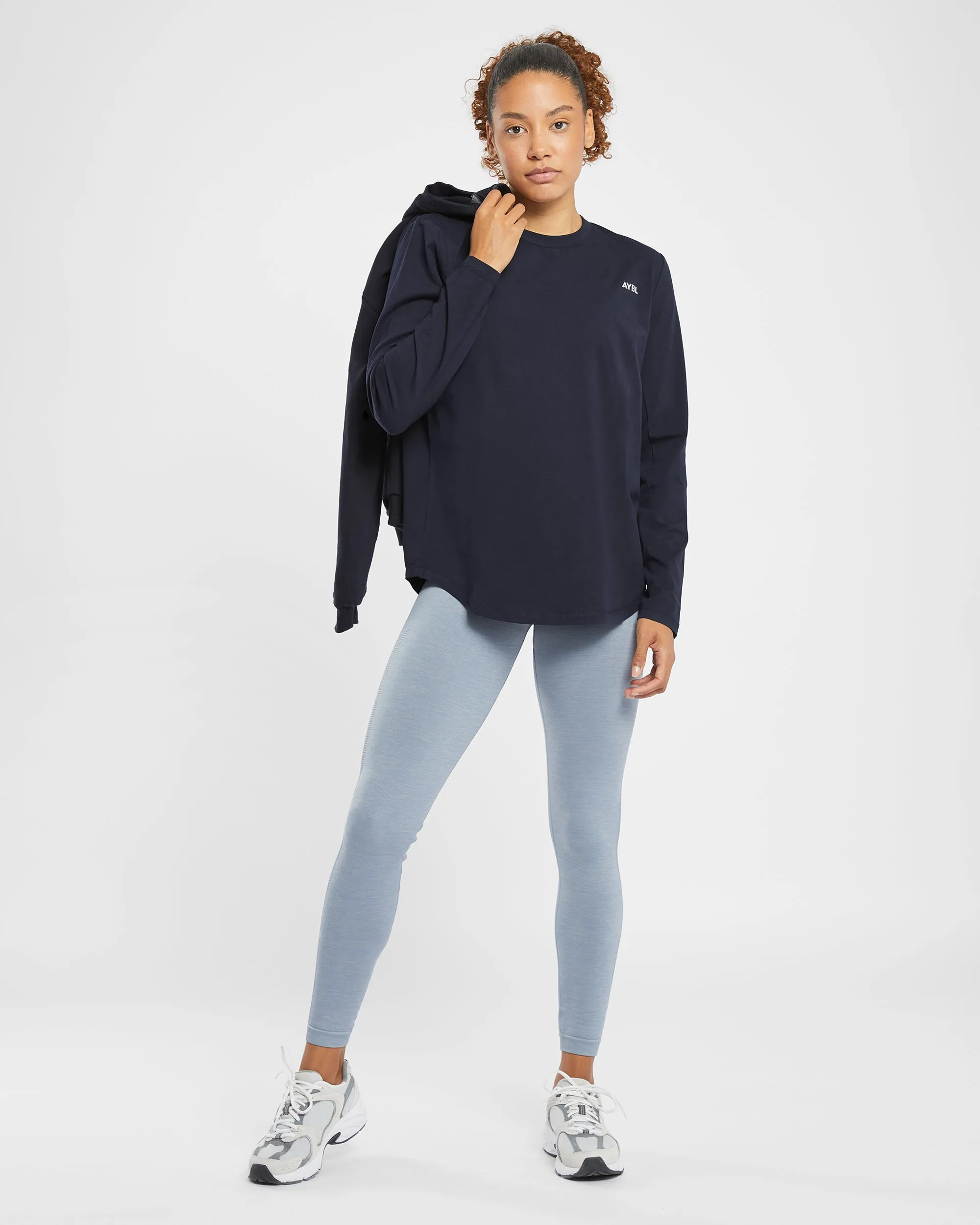 Everyday Relaxed Long Sleeve T Shirt - Navy