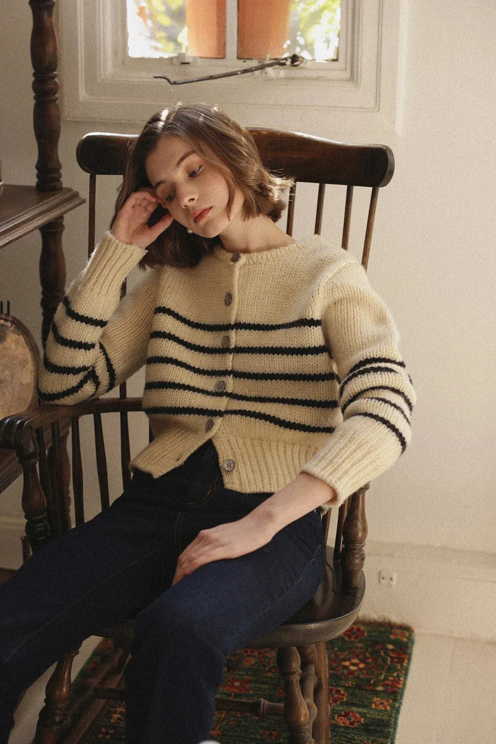 Faith - Knitted striped cardigan