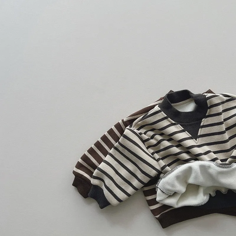 Fleece Striped Sweatshirt