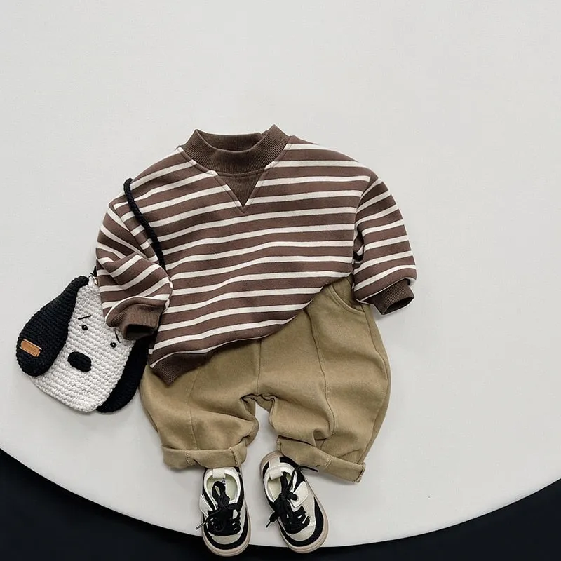 Fleece Striped Sweatshirt