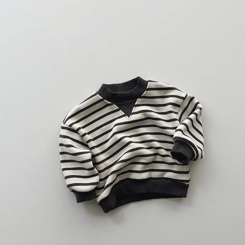 Fleece Striped Sweatshirt