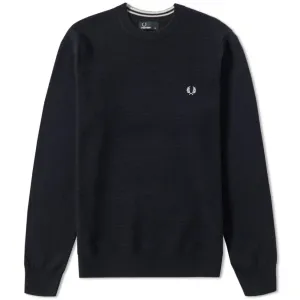 FRED PERRY TEXTURED TUCK STITCH CREW SWEAT