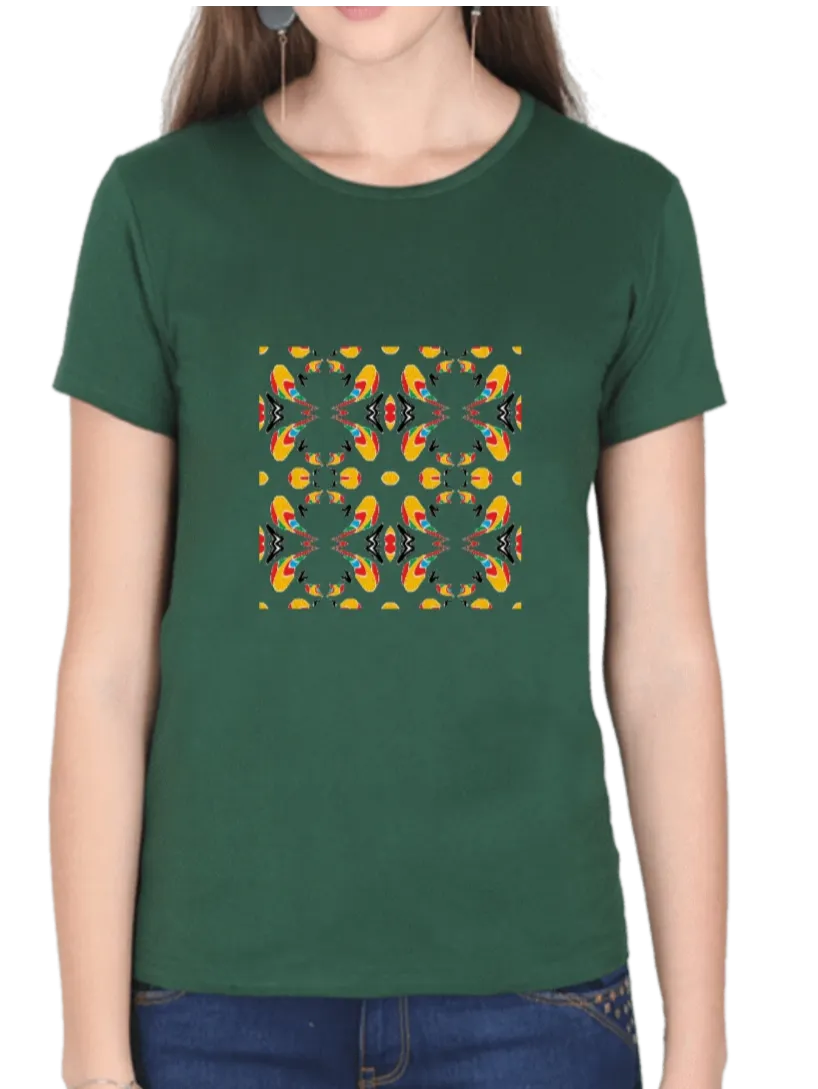 Geometric Pattern T Shirt for Women D03