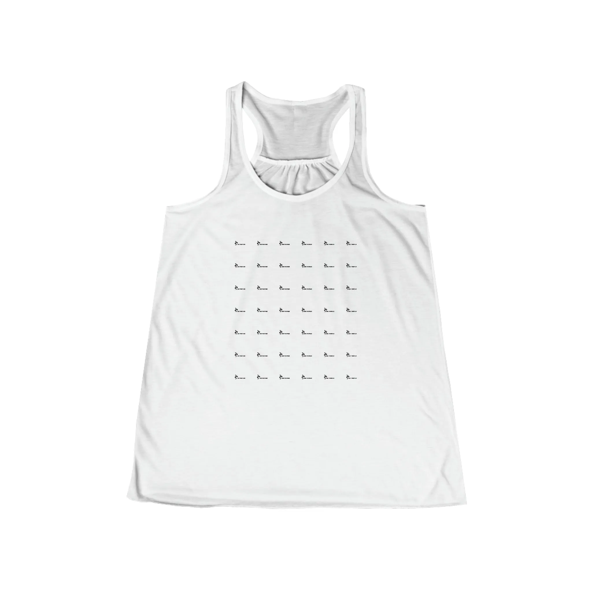 GRUMONH Women's Flowy Racerback Tank White