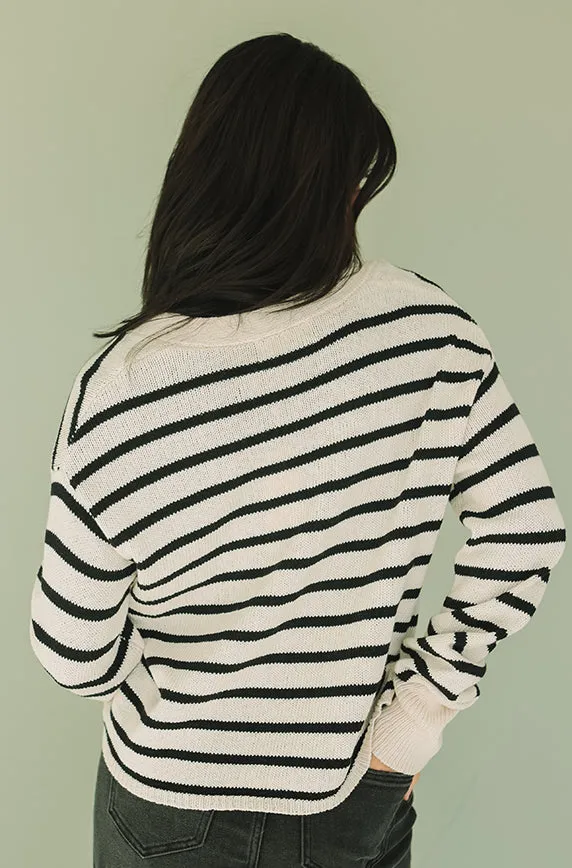 Hung Up Black Striped Cardigan  - Final Few