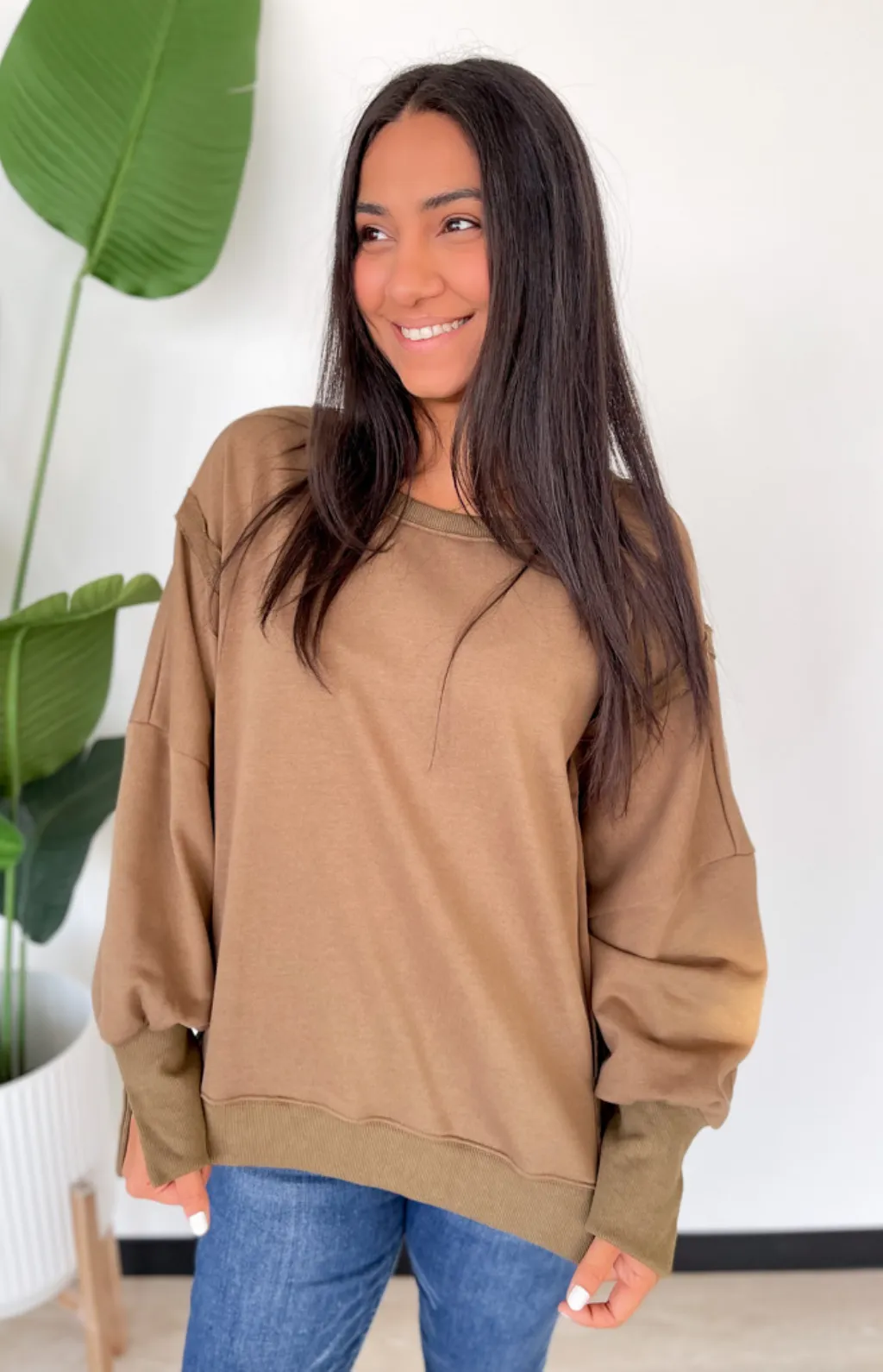 Hunter Olive Relaxed Pullover