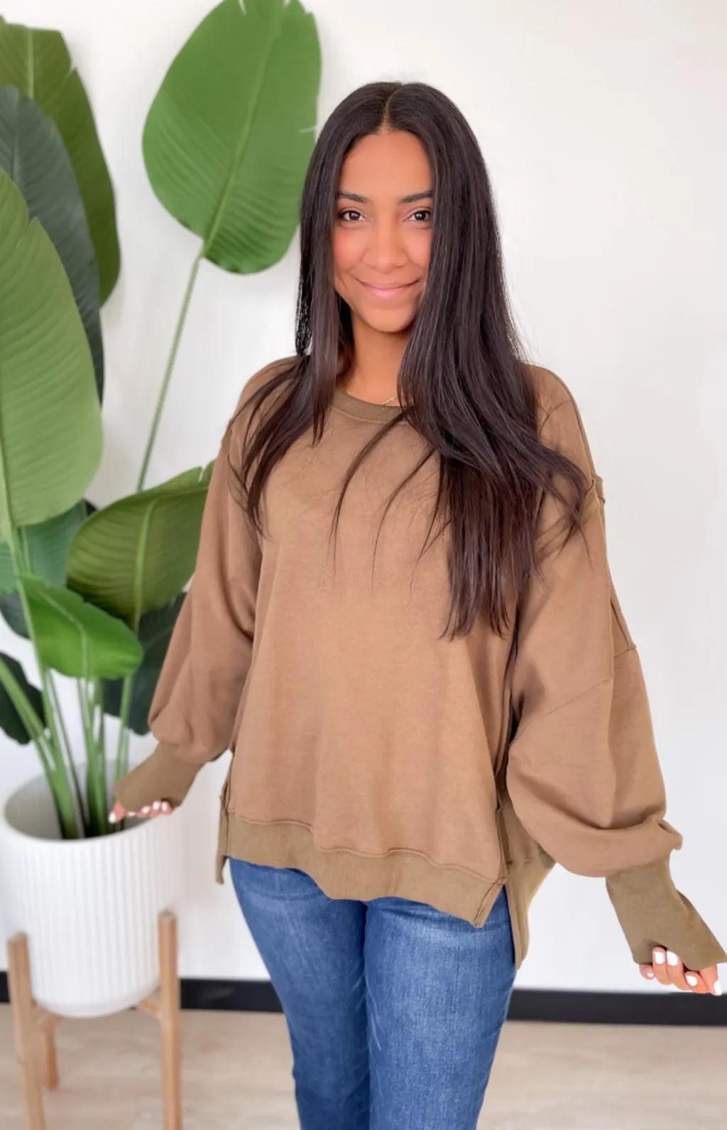 Hunter Olive Relaxed Pullover