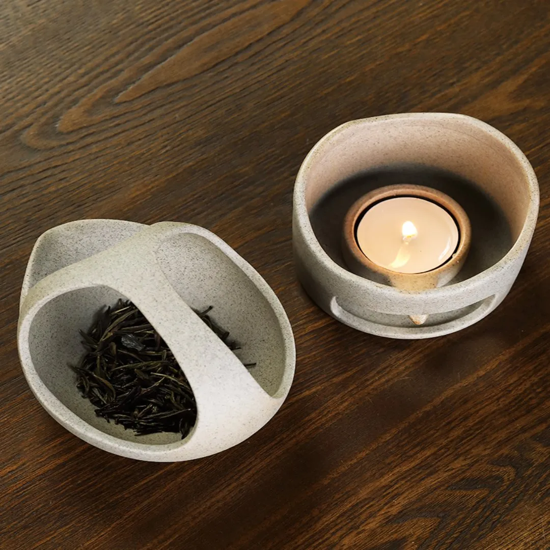 Japanese Style Simple Candle Tea Warmer Pot