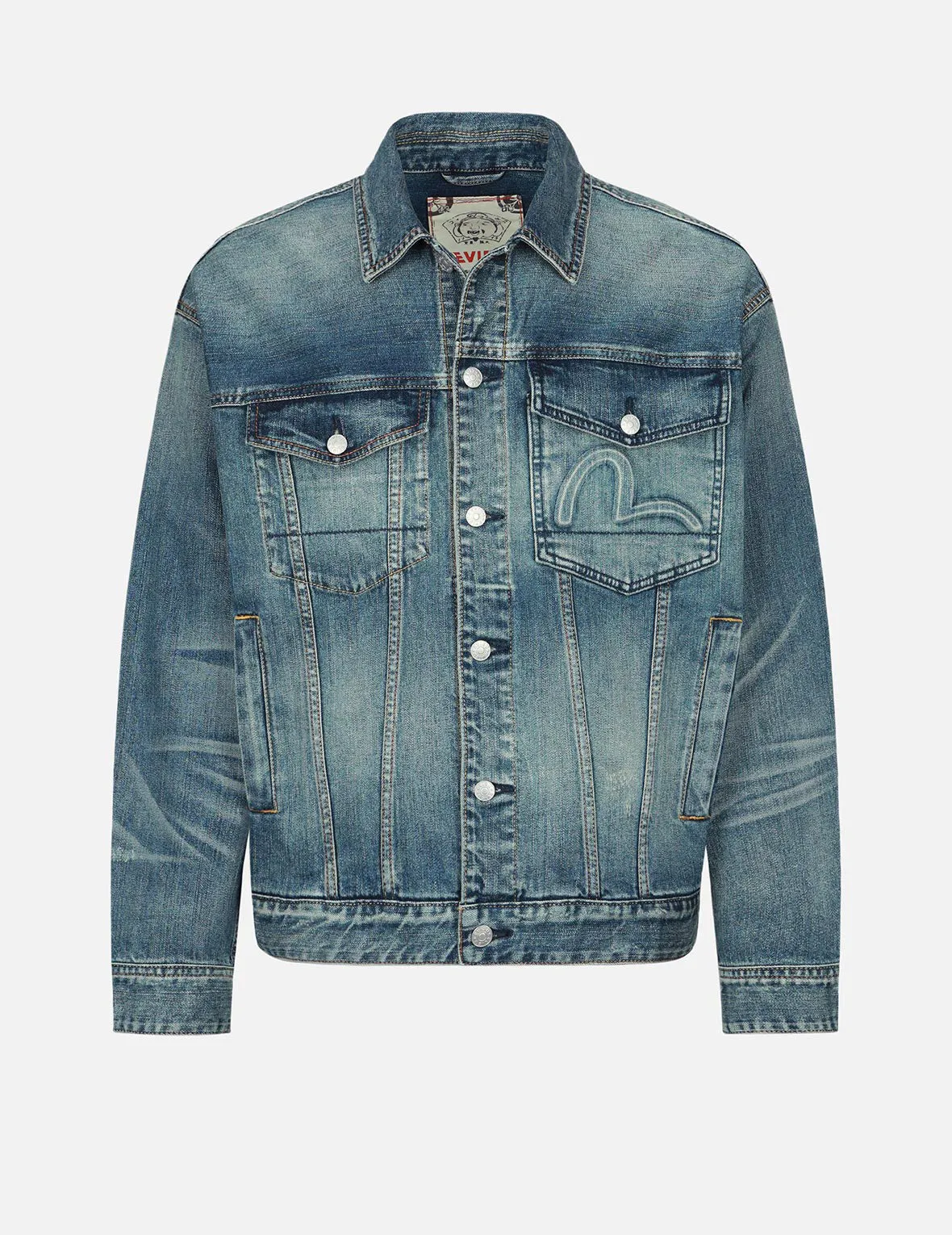 Kamon Embossed Denim Jacket