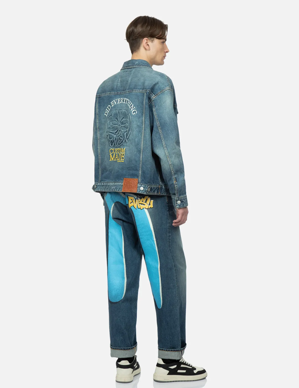 Kamon Embossed Denim Jacket