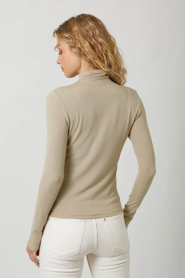 Knit Mock Neck Long Sleeve Top