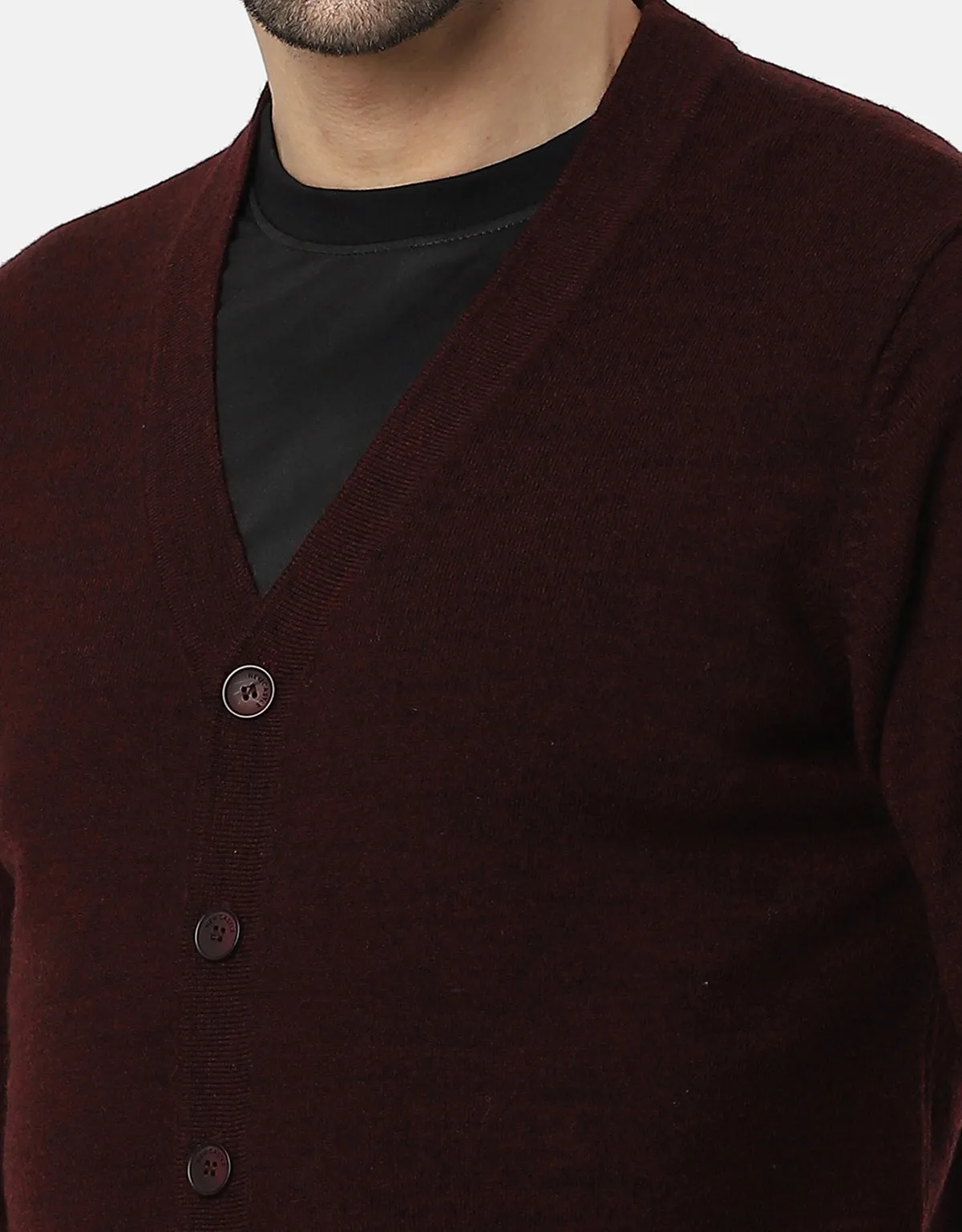 Knitted V-Neck Gents Pullover With Front Buttons