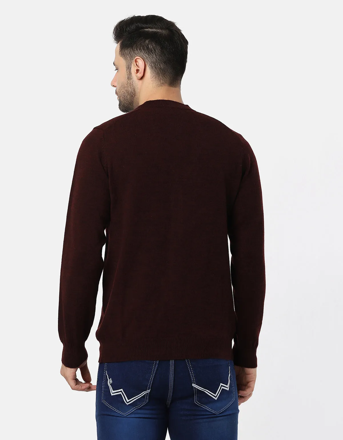 Knitted V-Neck Gents Pullover With Front Buttons