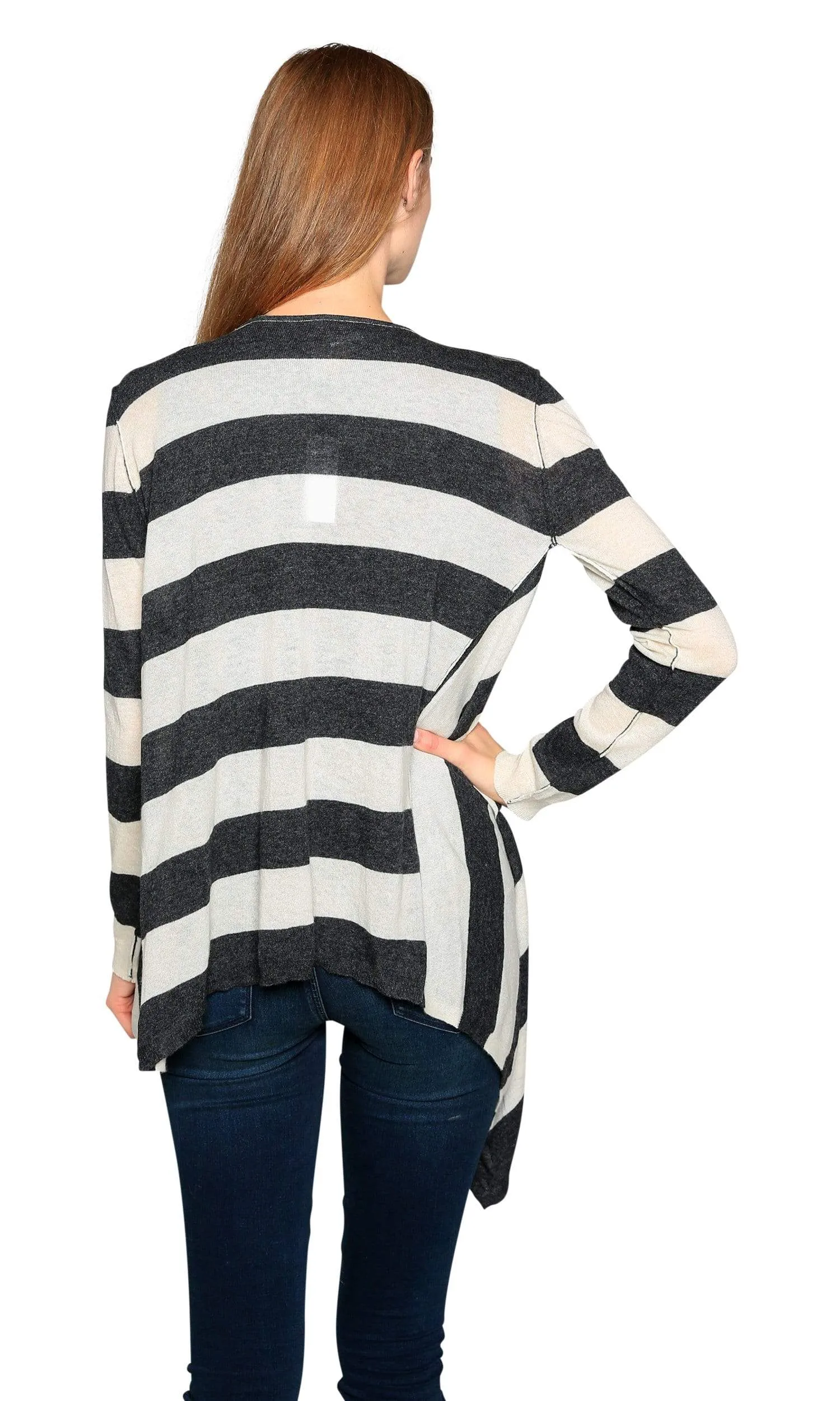 Knitwit Open Cardigan Lightweight Cashmere-Striped