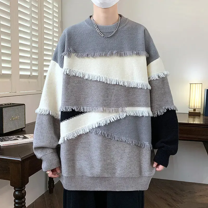 Long Sleeve Sweatshirt Men's Knitwear Korean Style