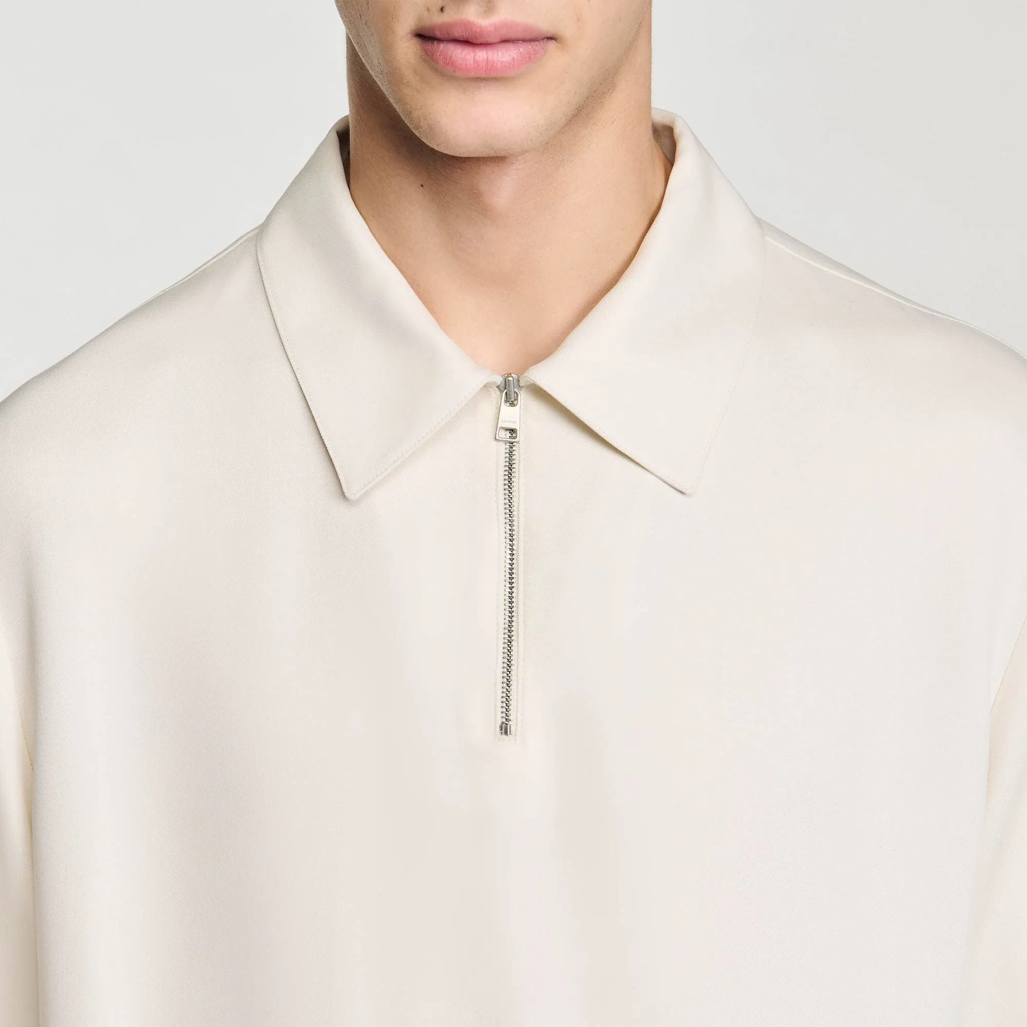 Loose-Fit Shirt With Zipped Collar