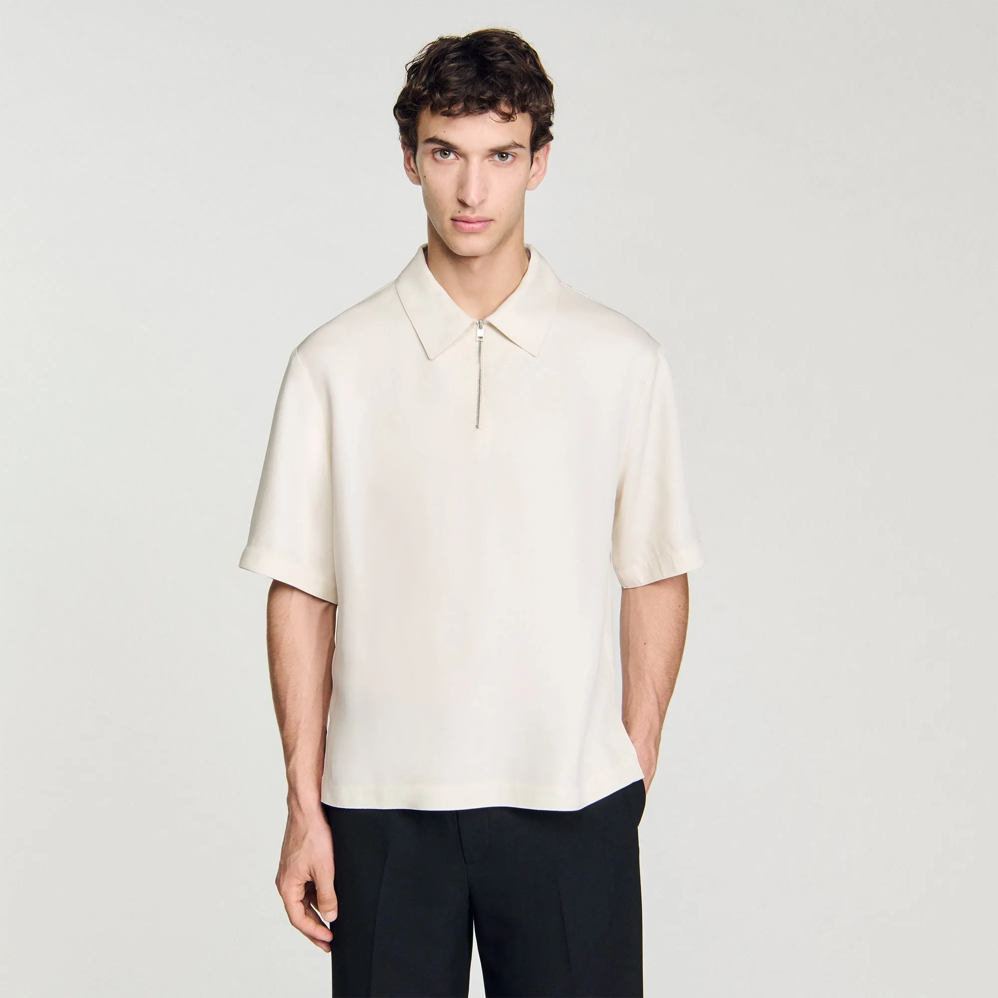 Loose-Fit Shirt With Zipped Collar