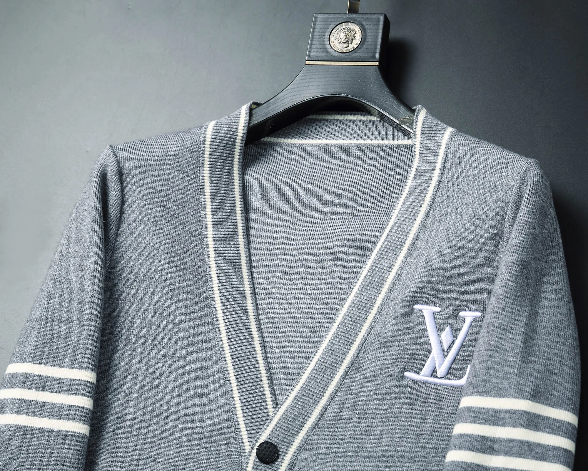 Louis Vuitton LV Gray & Black Cardigan