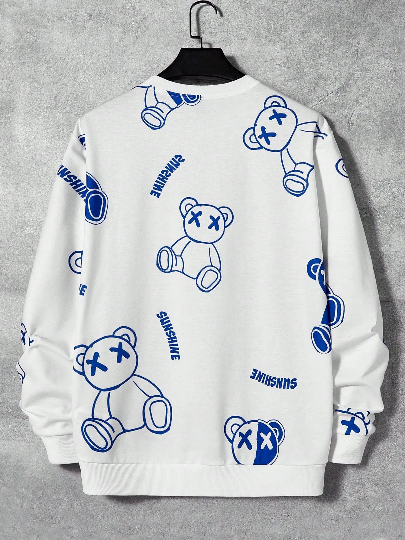 Manfinity Hypemode Loose Fit Men's Bear & Letter Patterned Sweatshirt