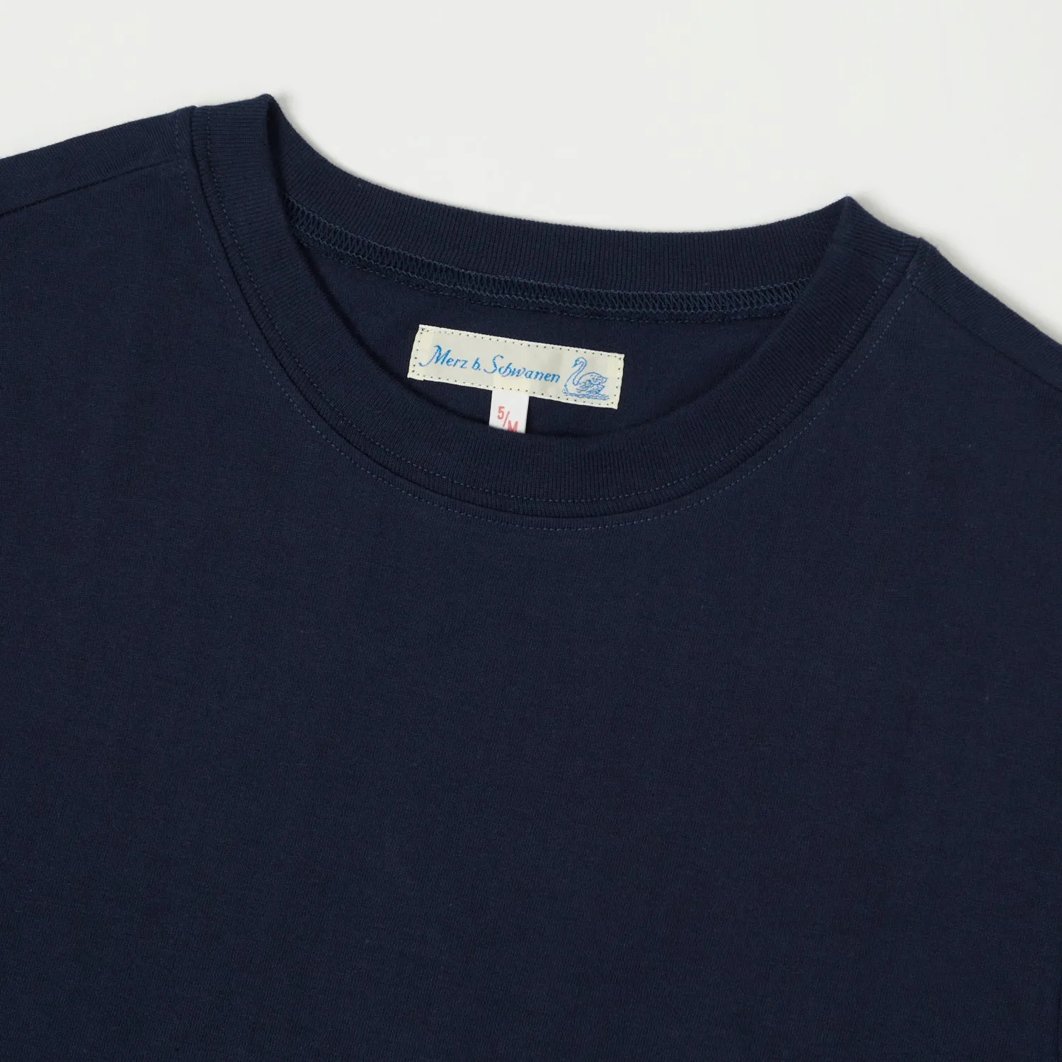 Merz b. Schwanen 1940s Crew Neck Tee - Ink Blue