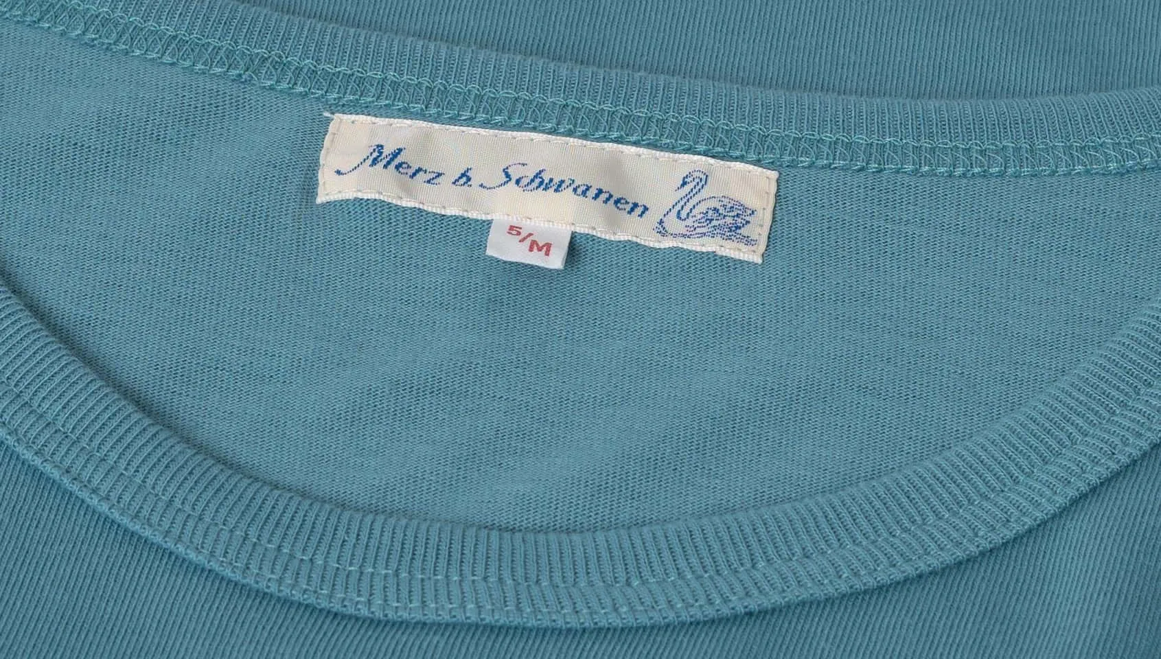 Merz b. Schwanen 1950s Crew Neck Tee - Aqua